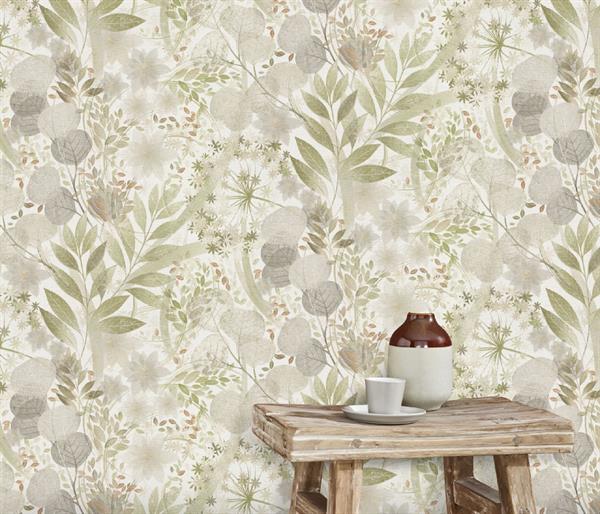 PARATO ISOLA BELLA IN PVC/TNT FLOWERS L.GREEN 0,53X10,05MT