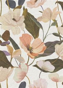 PARATO ISOLA BELLA IN PVC/TNT FLOWERS ORANGE 0,53X10,05MT