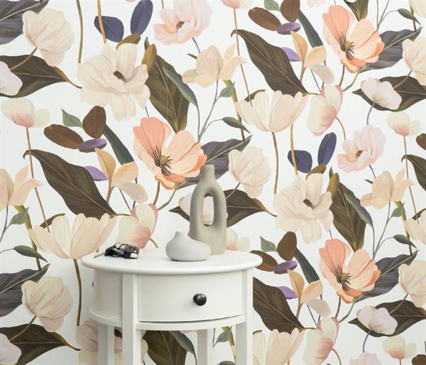 PARATO ISOLA BELLA IN PVC/TNT FLOWERS ORANGE 0,53X10,05MT