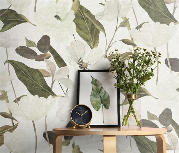 PARATO ISOLA BELLA IN PVC/TNT FLOWERS CREAM 0,53X10,05MT