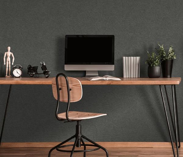 PARATO ISOLA BELLA IN PVC/TNT UNITO DARK BLACK 0,53X10,05MT