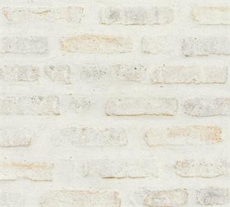 NEW WALL PARATO SU TNT  MATTONCINO BIANCO GRIGIO 10x0,53 mt