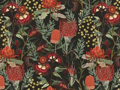 STAMPA DIG. A WORLD OF  WONDER MATT FLOWERS RED MIS. AL MQ