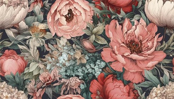 STAMPA DIG. A WORLD OF  WONDER MATT FLOWERS RED MIS. AL MQ