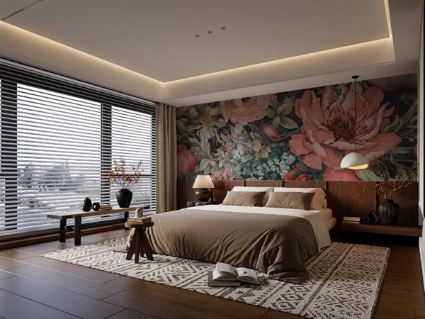 STAMPA DIG. A WORLD OF  WONDER MATT FLOWERS RED MIS. AL MQ