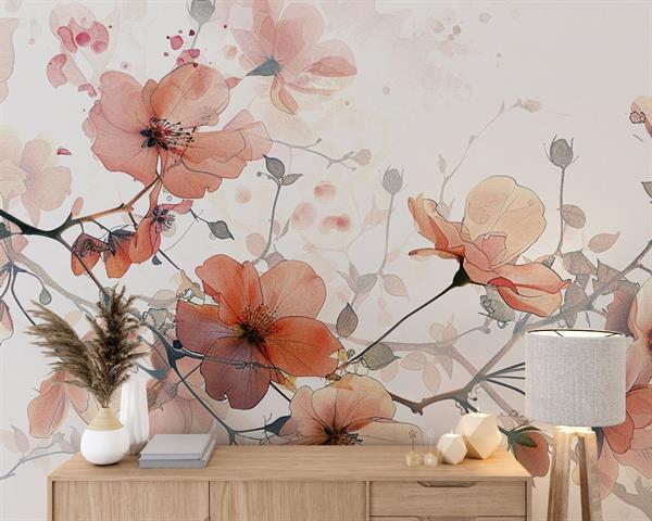 STAMPA DIG. A WORLD OF  WONDER MATT FLOWERS ORGANGE AL MQ