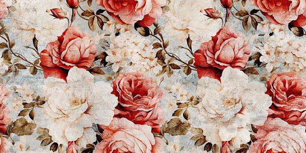 STAMPA DIG. A WORLD OF  WONDER MATT FLOWERS RED/WHITE AL MQ
