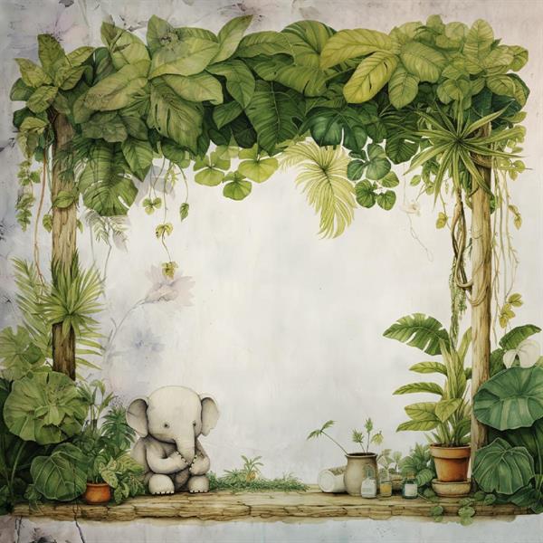 STAMPA DIG. A WORLD OF  WONDER MATT JUNGLE GREEN MIS. AL MQ