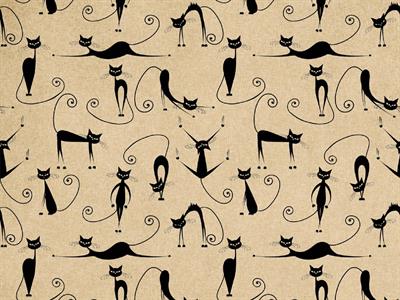 STAMPA DIG. A WORLD OF  WONDER MATT CATS BLACK MIS. AL MQ
