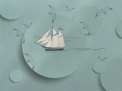 STAMPA DIG. A WORLD OF  WONDER MATT SEA BOAT MIS. AL MQ