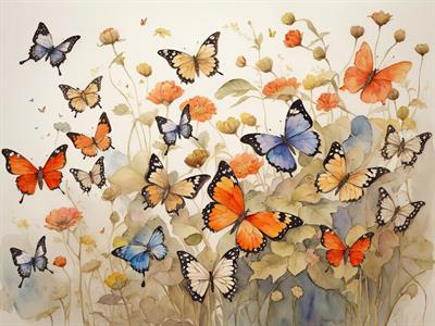 STAMPA DIG. A WORLD OF  WONDER MATT BUTTERFLY MIS. AL MQ