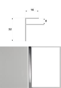 PROFILO FINALE IN PVC PER DOGA BIANCO LUCIDO/METALIZ.H.300CM