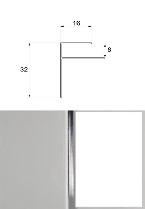 PROFILO FINALE IN PVC PER DOGA BIANCO LUCIDO/METALIZ.H.300CM