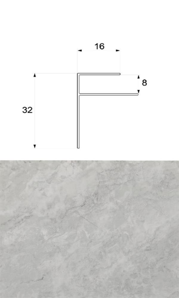 PROFILO FINALE IN PVC PER DOGA GRIGIO ONICE MIS.H.300CM