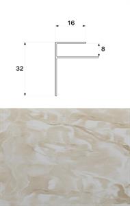 PROFILO FINALE IN PVC PER DOGA MARMO BEIGE MIS.H.300CM