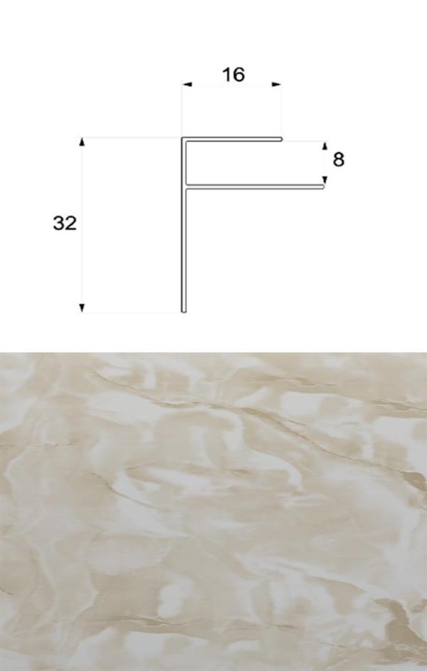 PROFILO FINALE IN PVC PER DOGA MARMO BEIGE MIS.H.300CM