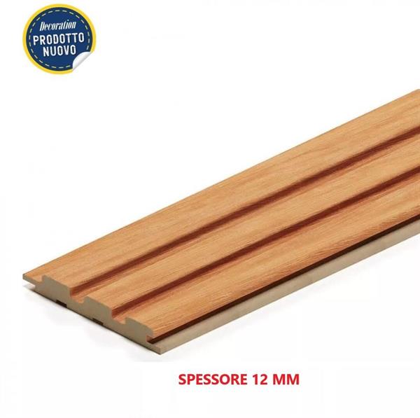 DOGA 3D LEGNO IN MDF TEAK MIS. 2750X119X12 MM (CF. 5 PZ)