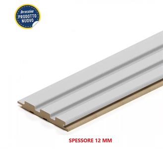 DOGA 3D LEGNO IN MDF WHITE MIS. 2750X119X12 MM (CF. 5 PZ)