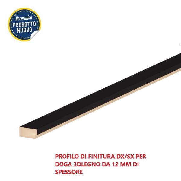 PROFILO DI FINITURA DX/SX 3DLEGNO BLACK 2750x27x12MM(CF.16 PZ)