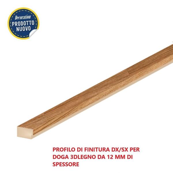 PROFILO DI FINITURA DX/SX 3DLEGNO TEAK 2750x27x12MM(CF.16 PZ)
