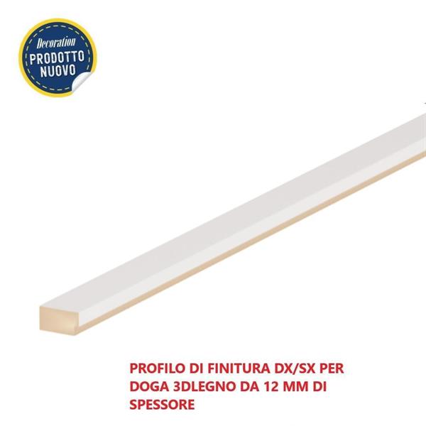 PROFILO DI FINITURA DX/SX 3DLEGNO WHITE 2750x27x12MM(CF.16 PZ)
