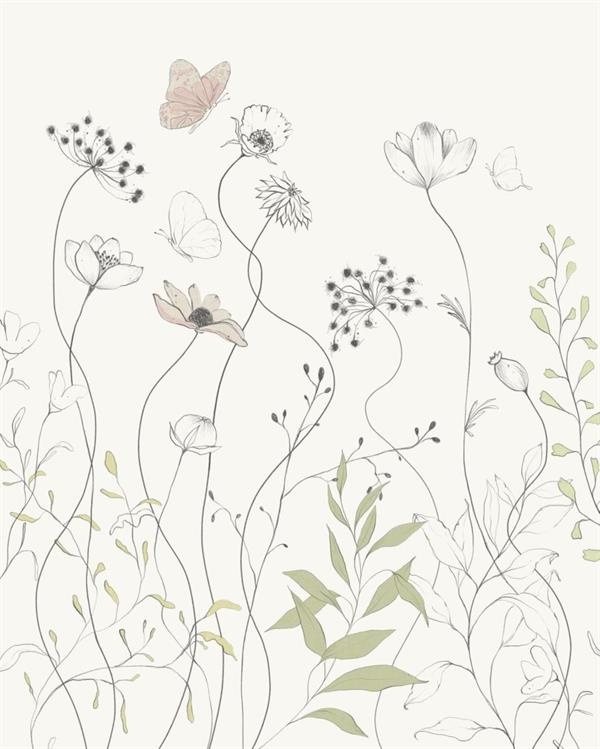 FOTOMURALE TNT SEASONS  FLOREAL CREAM 200x250H.CM