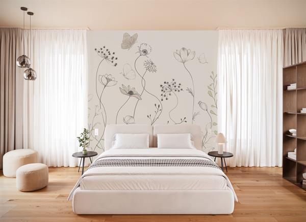 FOTOMURALE TNT SEASONS  FLOREAL CREAM 200x250H.CM