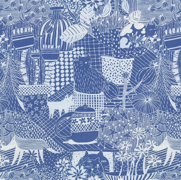 FOTOMURALE TNT SEASONS  CATS BLUE.250x250H.CM