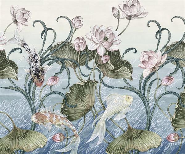 FOTOMURALE TNT SEASONS  FLOREAL FISH.300x250H CM