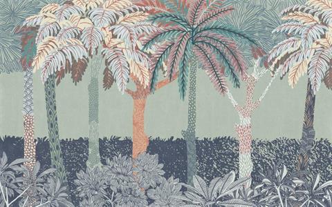 FOTOMURALE TNT SEASONS  PALMS GREEN.400x250H.CM