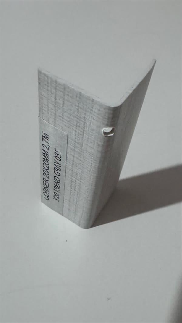 ANGOLARE LISCIO IN PVC GREY TREND BIANCO -MIS.2X2X270cm (035)