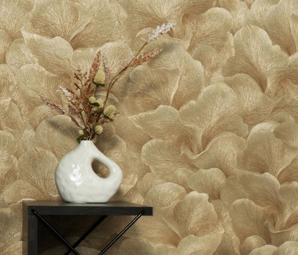 PARATO SYNCHRONICITY PVC/TNT FLOWERS GOLD 0,53X10,05MT