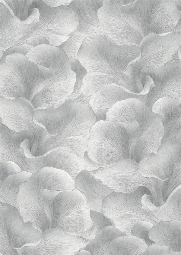 PARATO SYNCHRONICITY PVC/TNT FLOWERS SILVER 0,53X10,05MT