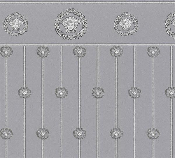 PARATO VERSACE 6 PVC/TNT/DESIGN GREY 1,06X10,05MT