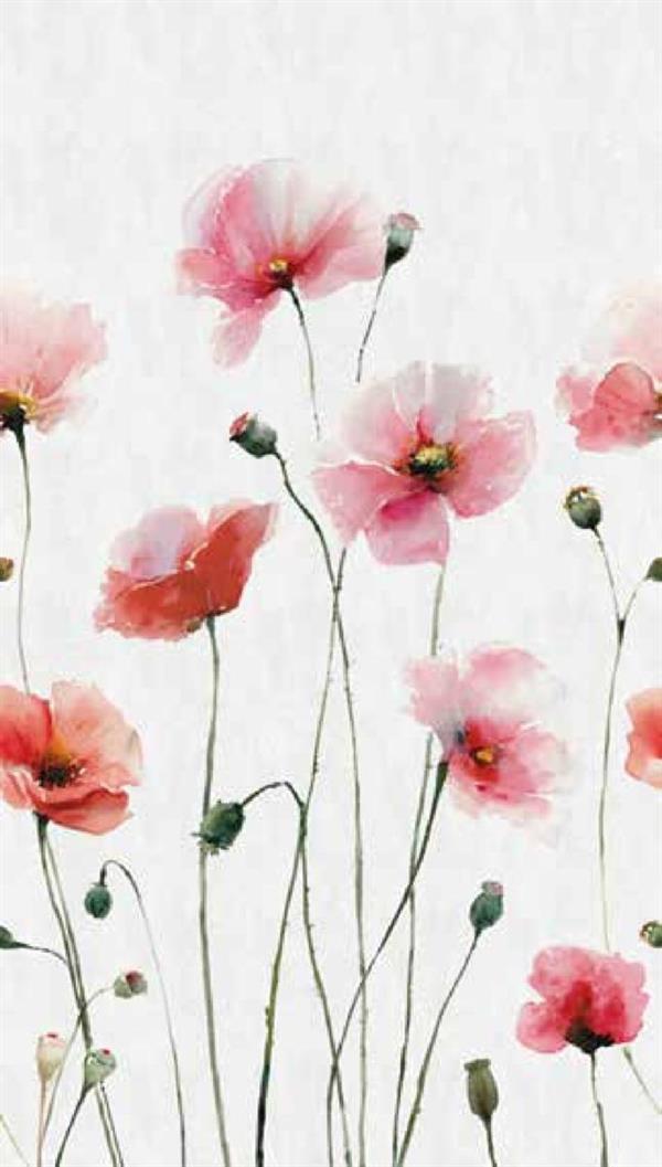 PARATO UNICO 2026 PVC/TNT/FLOWERS PINK 1,59X2,80H.CM (3 TELI)