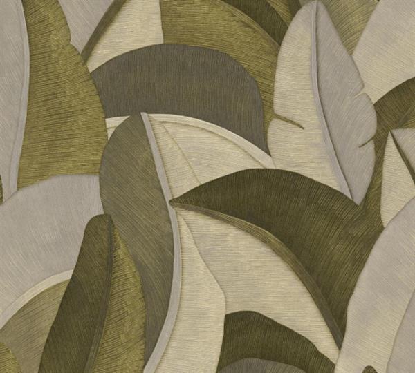 PARATO OPULENCE PVC/TNT /FOLIAGE GREEN /TAUPE 0,53X10,05MT