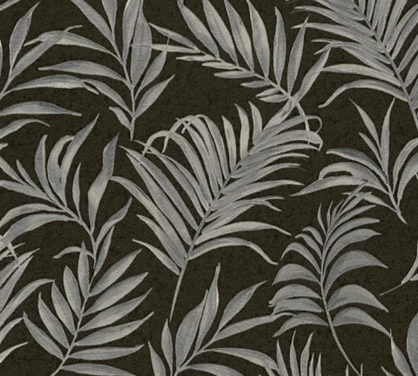 PARATO OPULENCE PVC/TNT /FOLIAGE BLACK GREY 0,53X10,05MT