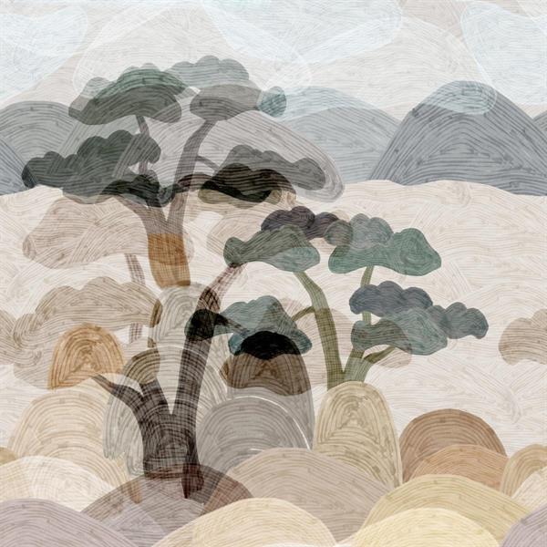 PARATO LINE&LEAF IN TNT/JUNGLE TREE BEIGE 0,70X8,40MT