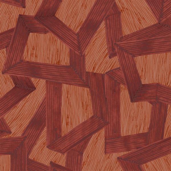 PARATO LINE&LEAF IN TNT/DESIGN RED STRONG 0,53X10,05MT