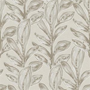 PARATO LINE&LEAF IN TNT/FOLIAGE BEIGE 0,53X10,05MT