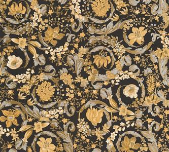 VERSACE 5 PARATO VINILICSU TNT FLOWERS BLACK 0,70X10,05MT