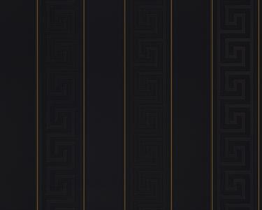 VERSACE 5 PARATO VINILICSU TNT RIGHE BLACK GOLD 0,70X10,05MT