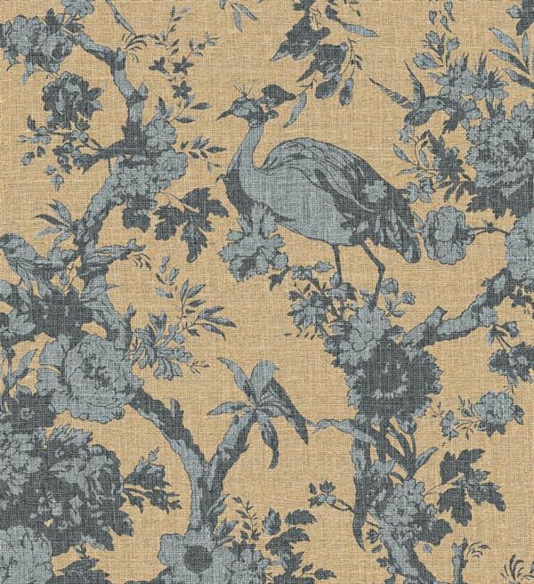 PARATO ARAZZO IN TNT    /BIRDS MUSTARD 0,53X10,05 mt