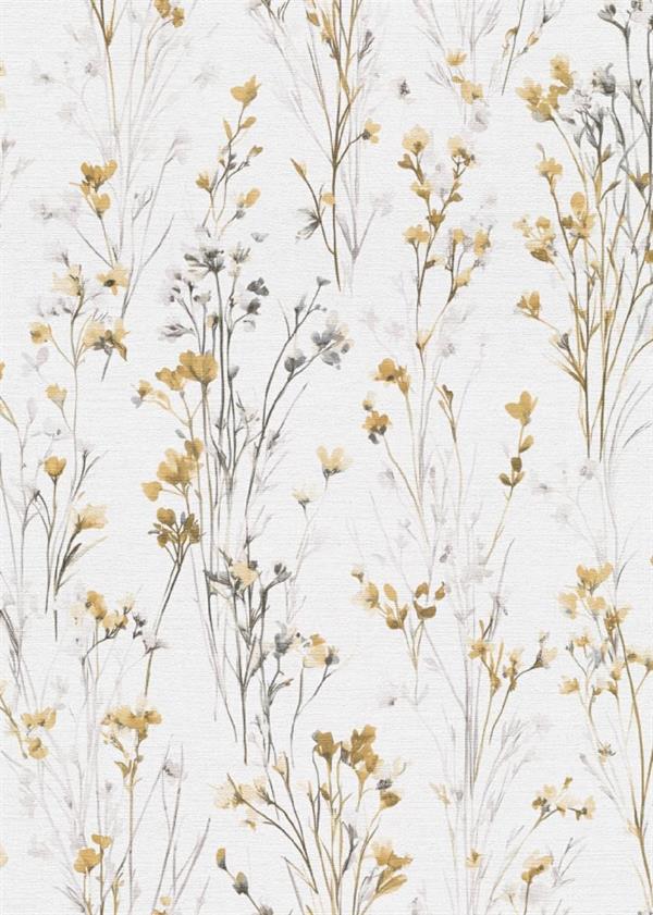 PARATO EDEN IN PVC/TNT  /FLOWERS YELLOW 0,53X10,05MT