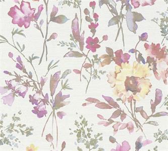 PARATO EDEN IN PVC/TNT  /FLOWERS MULTICOLOR 0,53X10,05MT