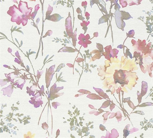 PARATO EDEN IN PVC/TNT  /FLOWERS MULTICOLOR 0,53X10,05MT