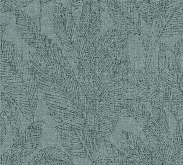 PARATO EDEN IN PVC/TNT  /FOLIAGE PETROLIUM 0,53X10,05MT