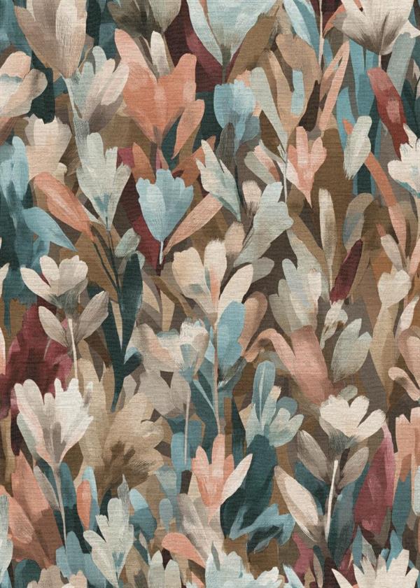 PARATO ELITE IN PVC/TNT FLOWERS MULTICOLOR  0,53X10,05MT