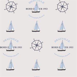 YACHT CLUB PARATO SU TNT BARCHE GRIGIO AZZURRO 10x0,53 mt