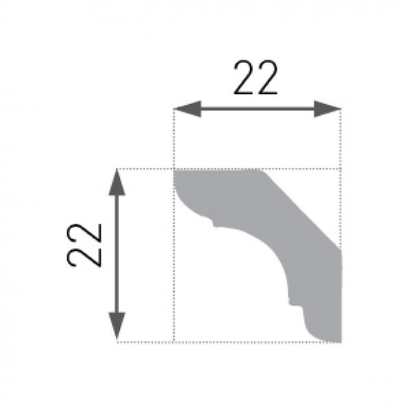 CORNICE POLISTIRENE 2.2X2.2X200CM CF 200 pz